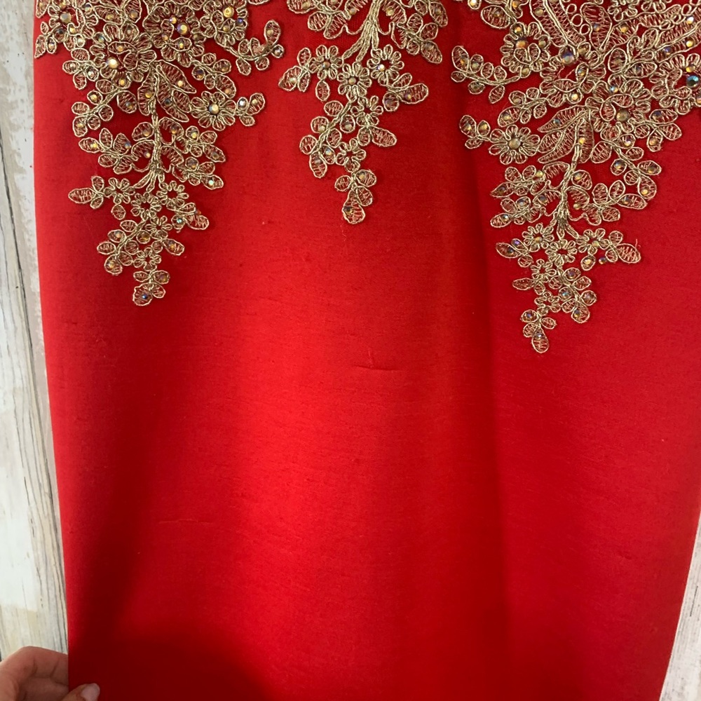 Red and Gold Formal Dress